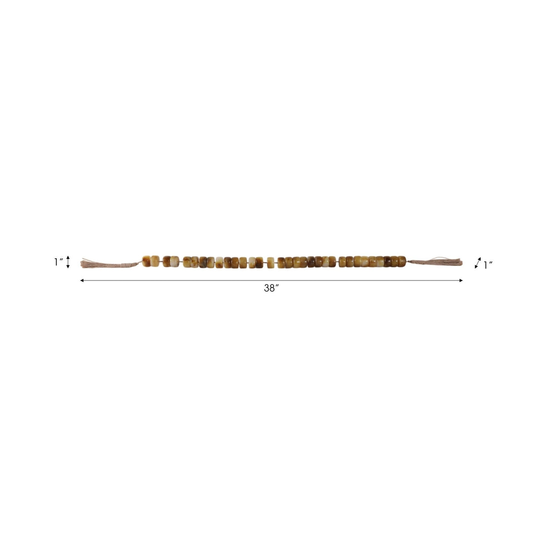 38" CYLINDER 1" RESIN BEADED GARLAND, BROWN