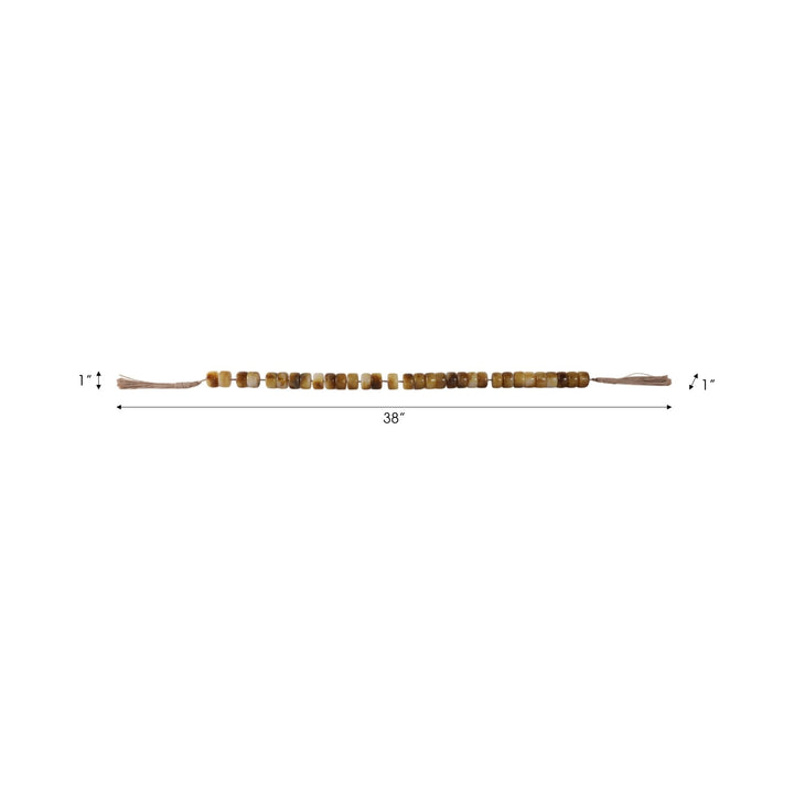 38" CYLINDER 1" RESIN BEADED GARLAND, BROWN