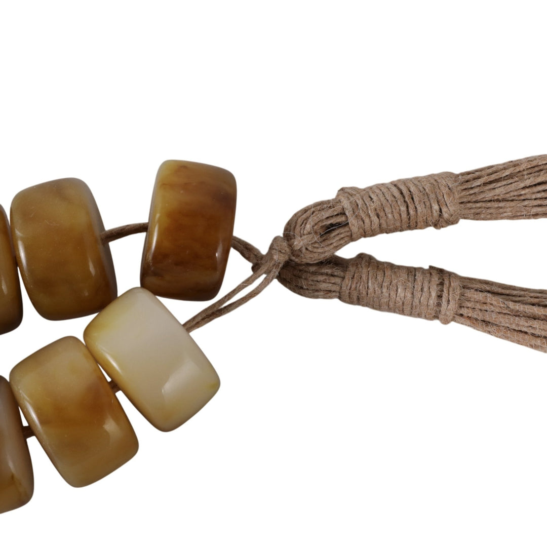 38" CYLINDER 1" RESIN BEADED GARLAND, BROWN