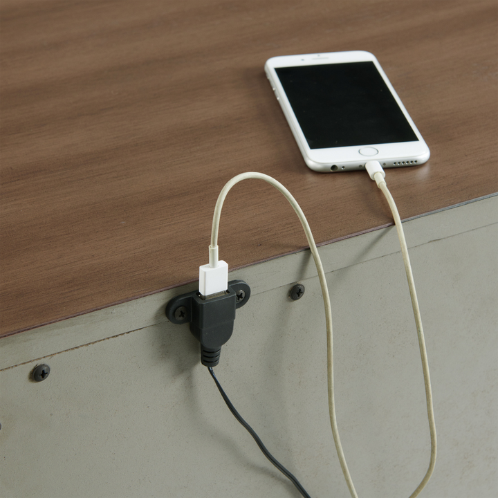 Jolene 2-Drawer Nightstand W/ Usb In Grey