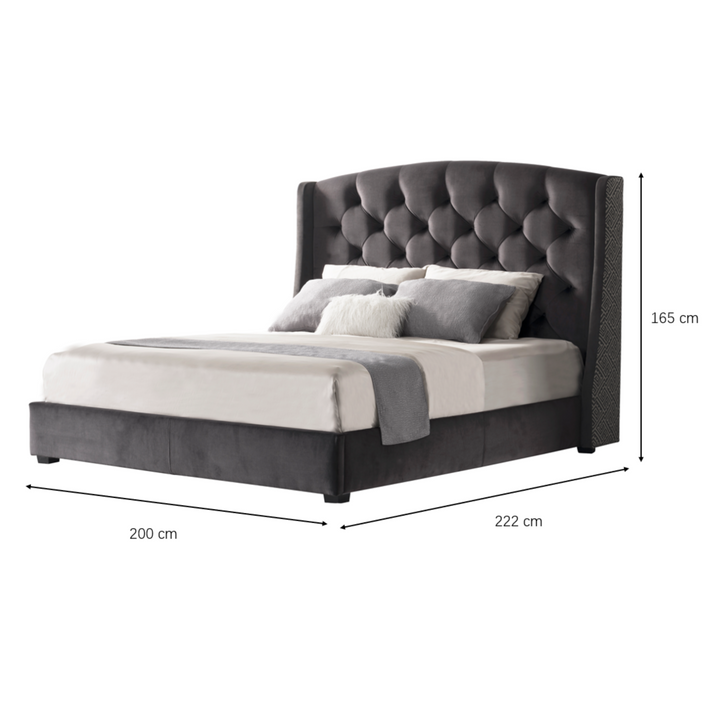 Ashy Upholstered (Queen/King) Bed