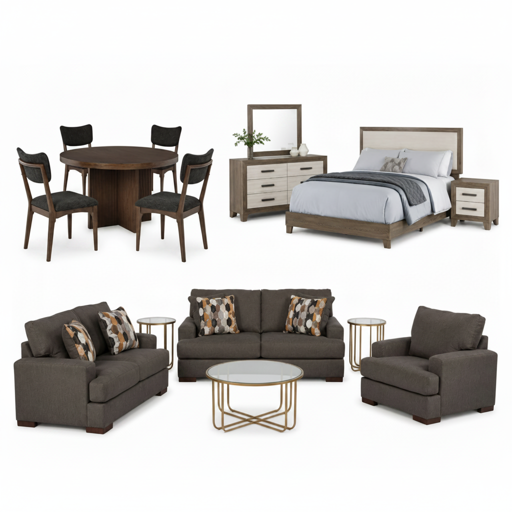 Home in One Collection – Bedroom, Living & Dining Furniture Package 1