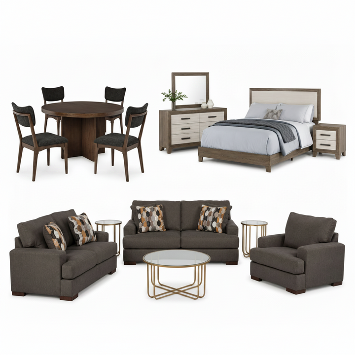 Home in One Collection – Bedroom, Living & Dining Furniture Package 1
