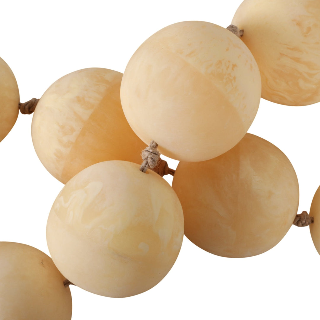 40" SWIRLED 2" RESIN BEADED GARLAND, IVORY