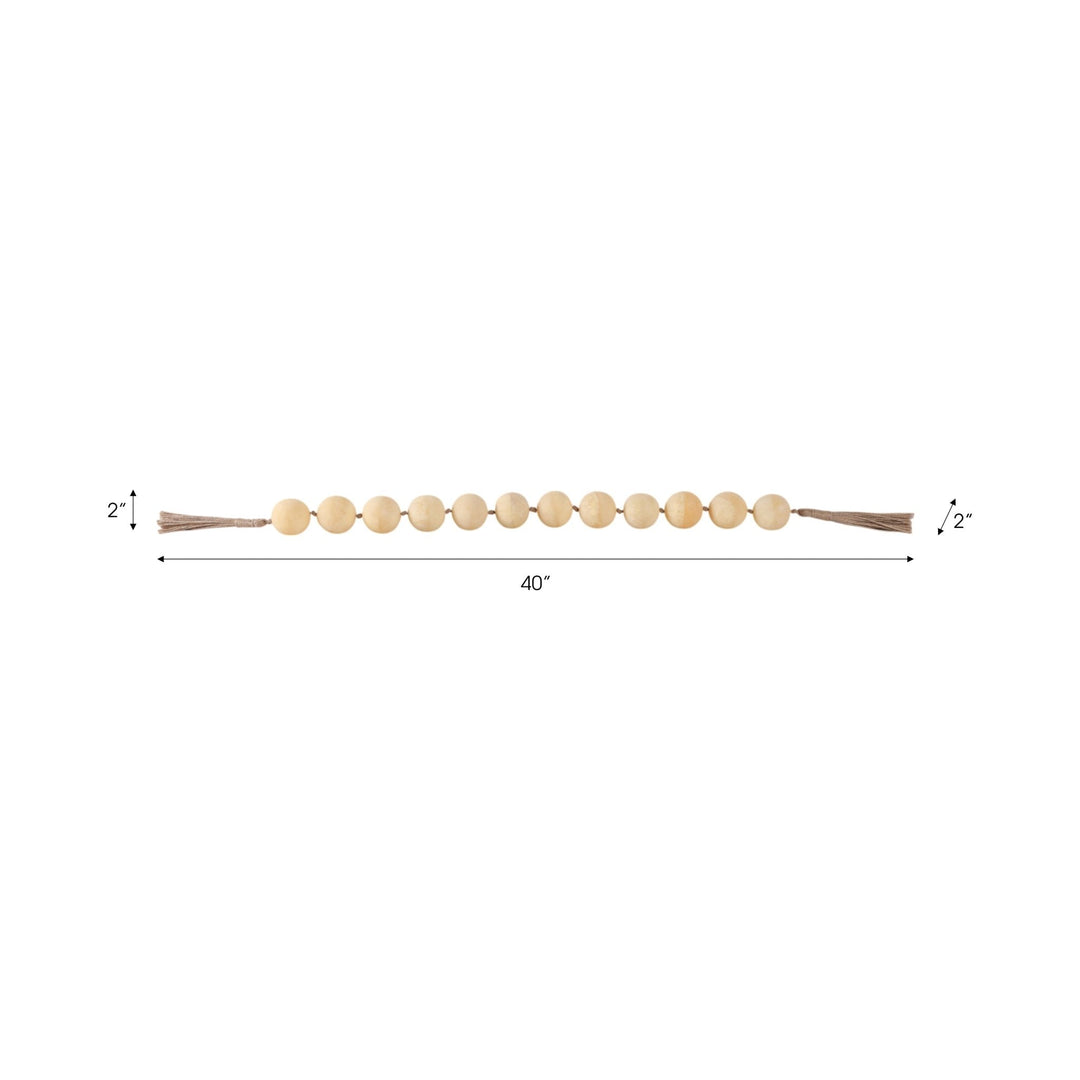40" SWIRLED 2" RESIN BEADED GARLAND, IVORY