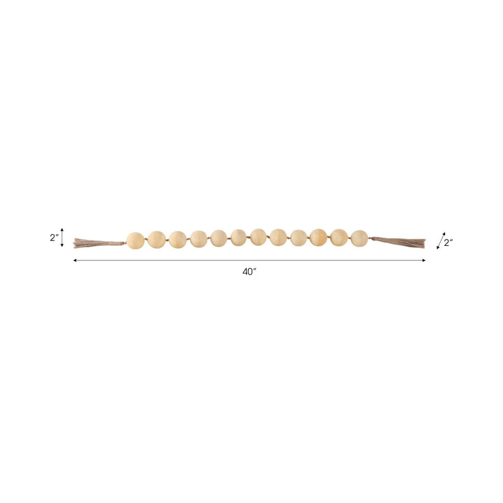 40" SWIRLED 2" RESIN BEADED GARLAND, IVORY