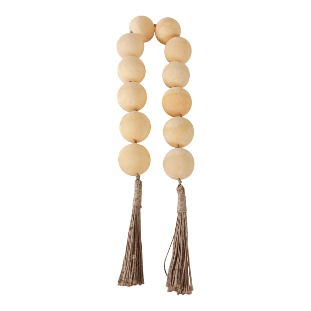 40" SWIRLED 2" RESIN BEADED GARLAND, IVORY