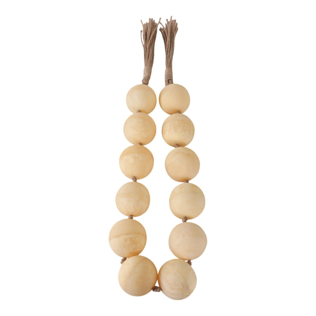 40" SWIRLED 2" RESIN BEADED GARLAND, IVORY