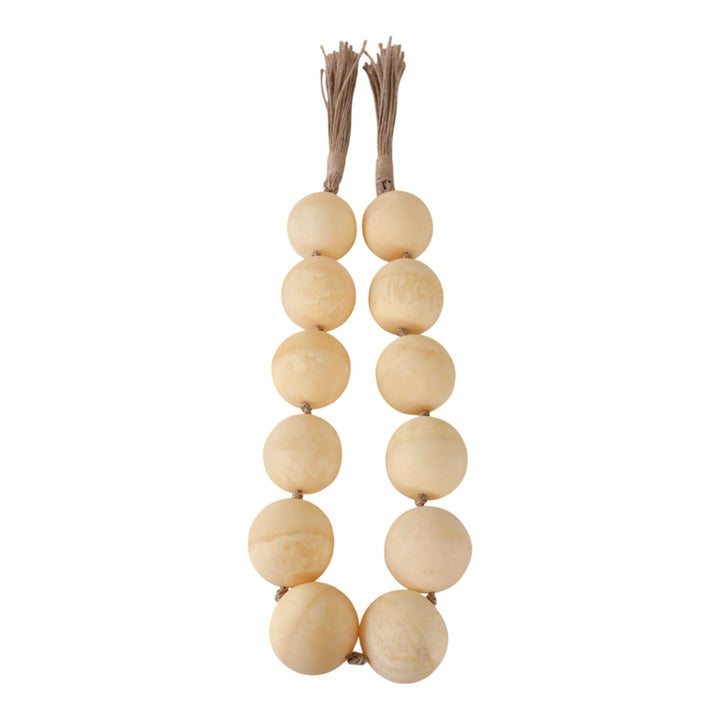 40" SWIRLED 2" RESIN BEADED GARLAND, IVORY