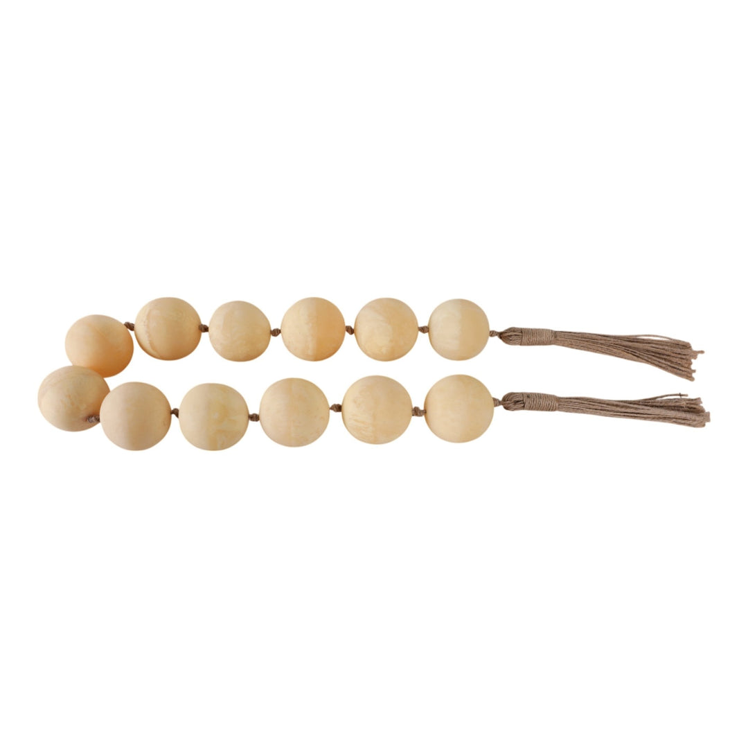 40" SWIRLED 2" RESIN BEADED GARLAND, IVORY