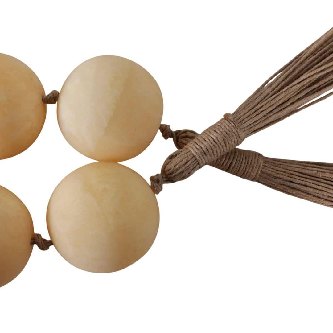 40" SWIRLED 2" RESIN BEADED GARLAND, IVORY