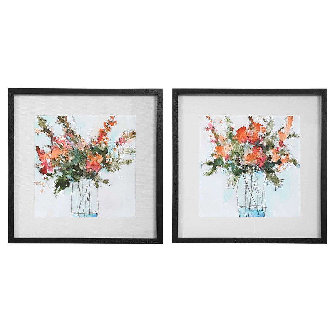 Fresh Flowers Framed Prints, S/2