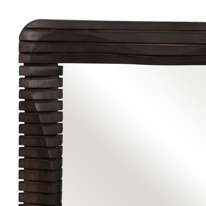 41X30" KENSINGTON SLATTED WOOD MIRROR, BROWN