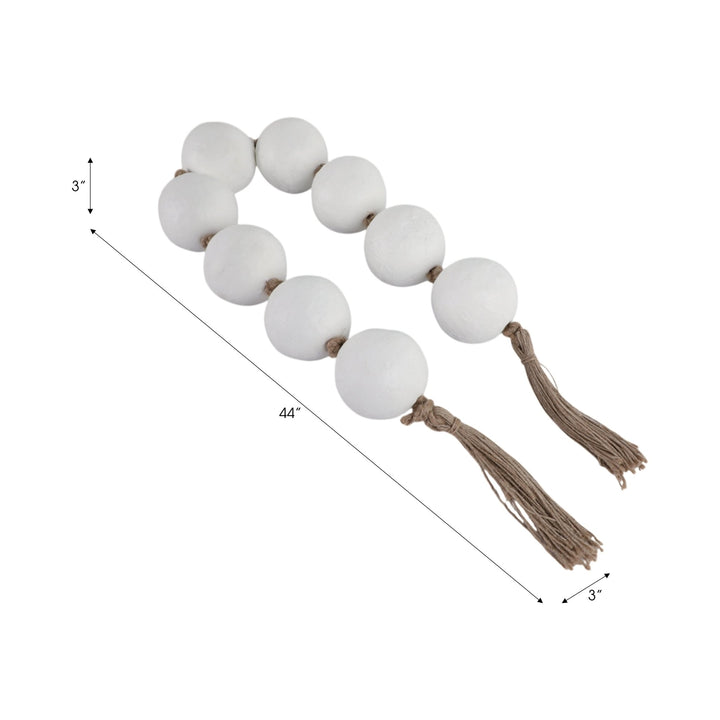 44X3" ECOMIX BEAD GARLAND, WHITE