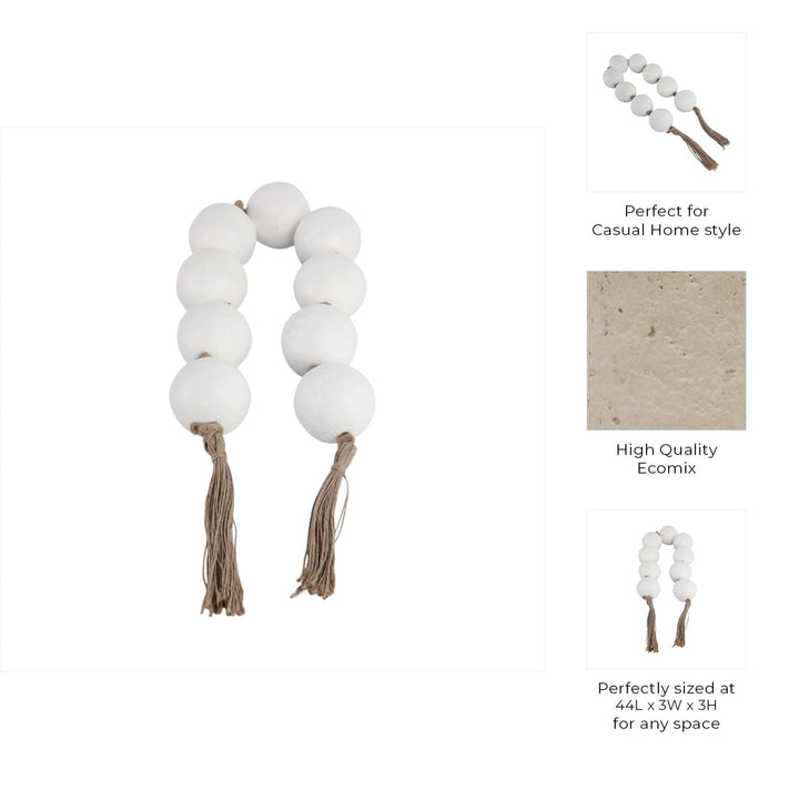44X3" ECOMIX BEAD GARLAND, WHITE