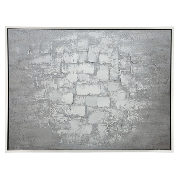 47X35 HANDPAINTED ABSTRACT CANVAS, GRAY