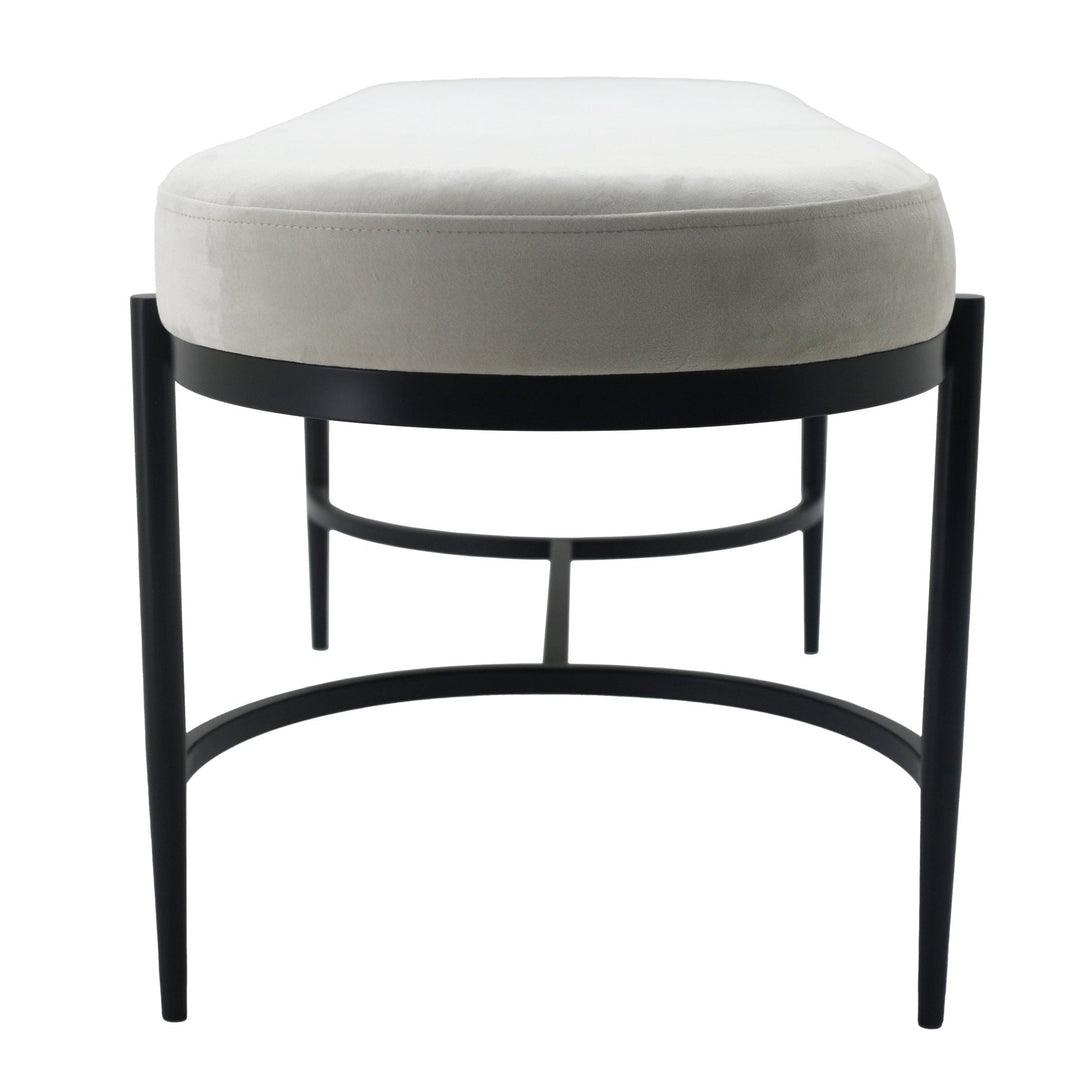 48" KINROSS CREAM VELVET BENCH