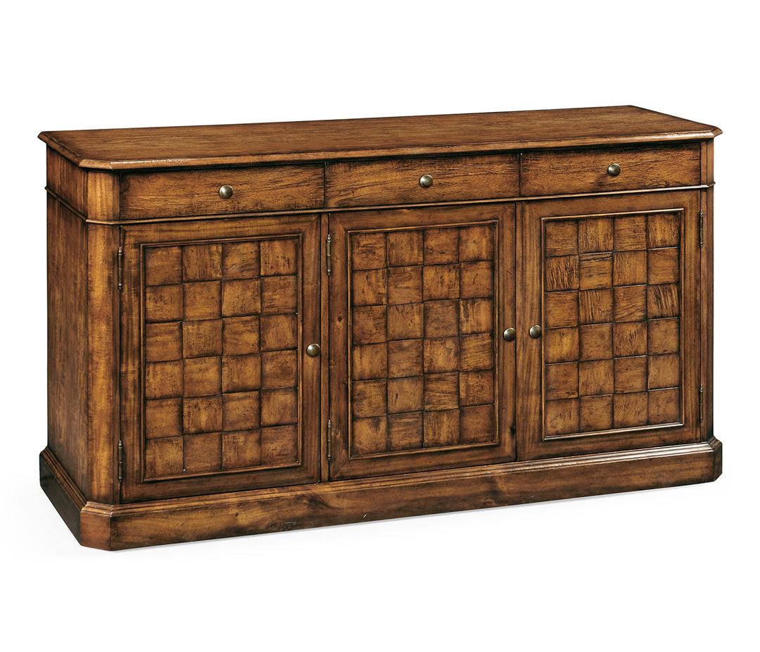 JC Edited - Casually Country Collection - 68" Country Walnut Three Door Sideboard