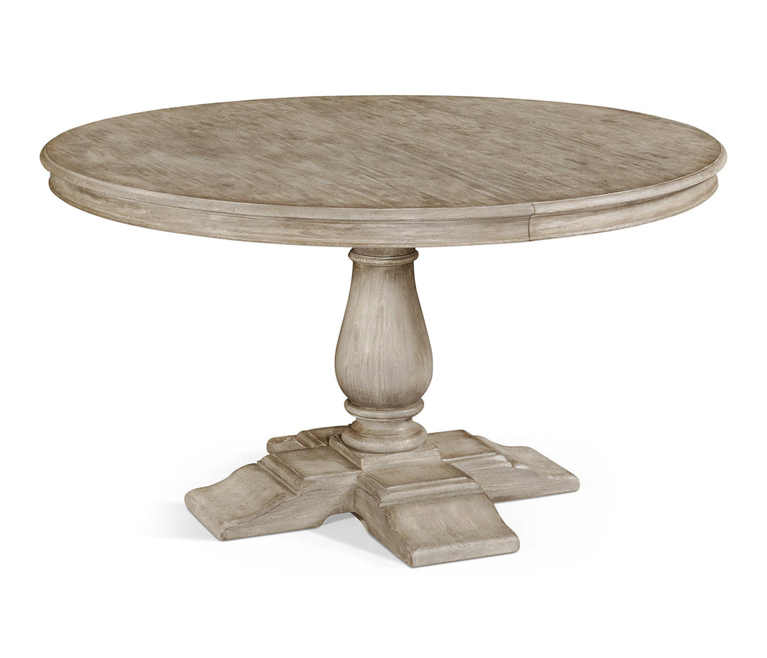 JC Edited - Casually Country Collection - 55" Circular Extending Dining Table in Rustic Grey