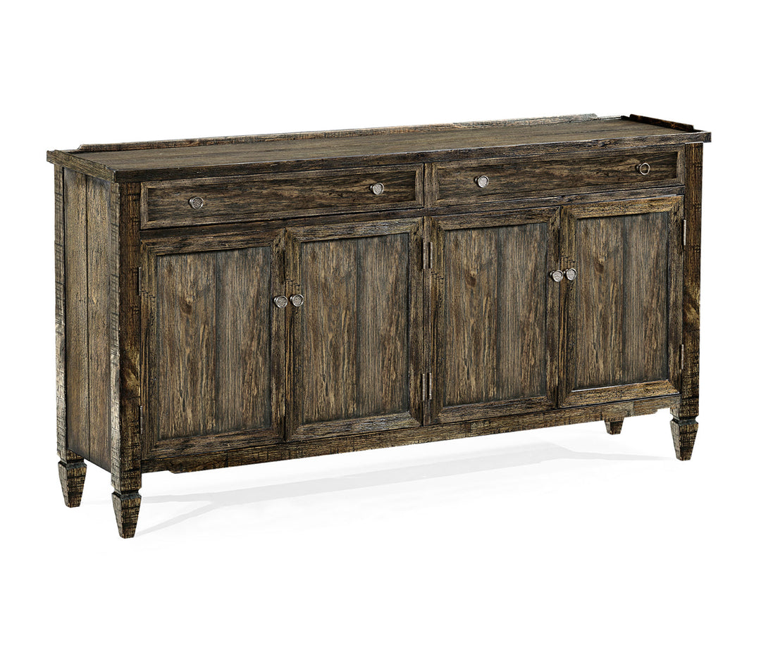 JC Edited - Casually Country Collection - Casual Dark Driftwood Four Door Sideboard