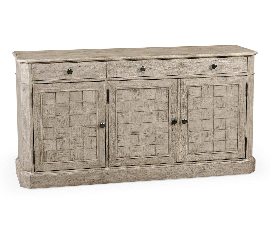 JC Edited - Casually Country Collection - 64" Rustic Grey Three Door Sideboard