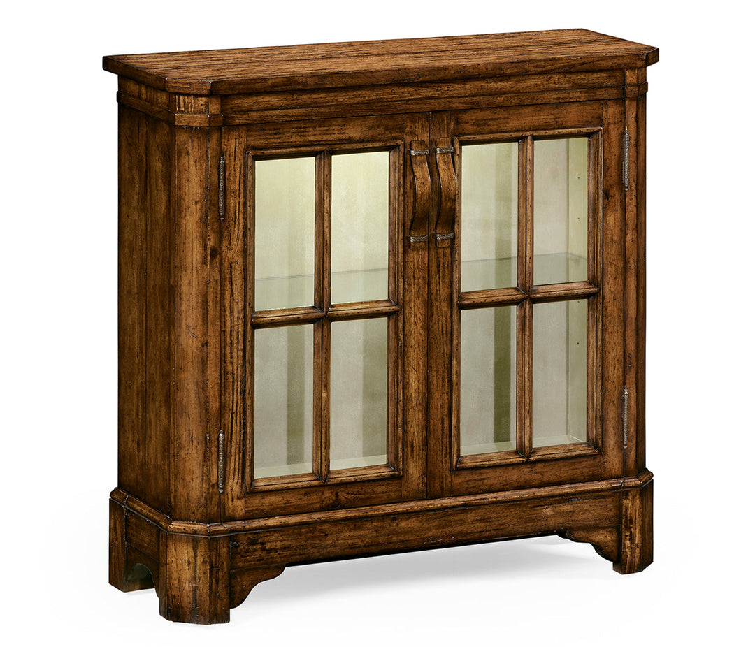 JC Edited - Casually Country Collection - Country Walnut Low Bookcase with Strap Handles