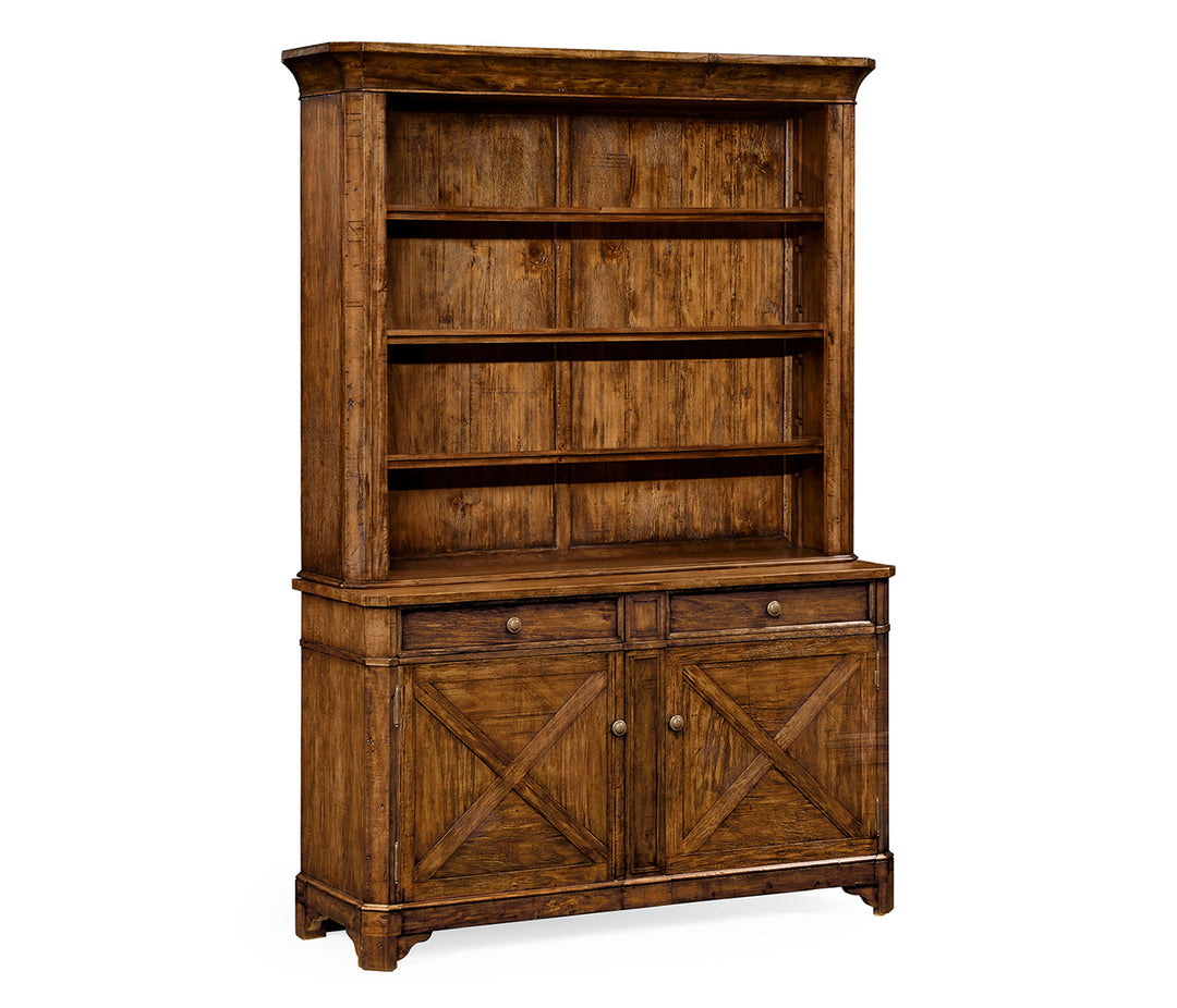 JC Edited - Casually Country Collection - Country Walnut Style China Cabinet