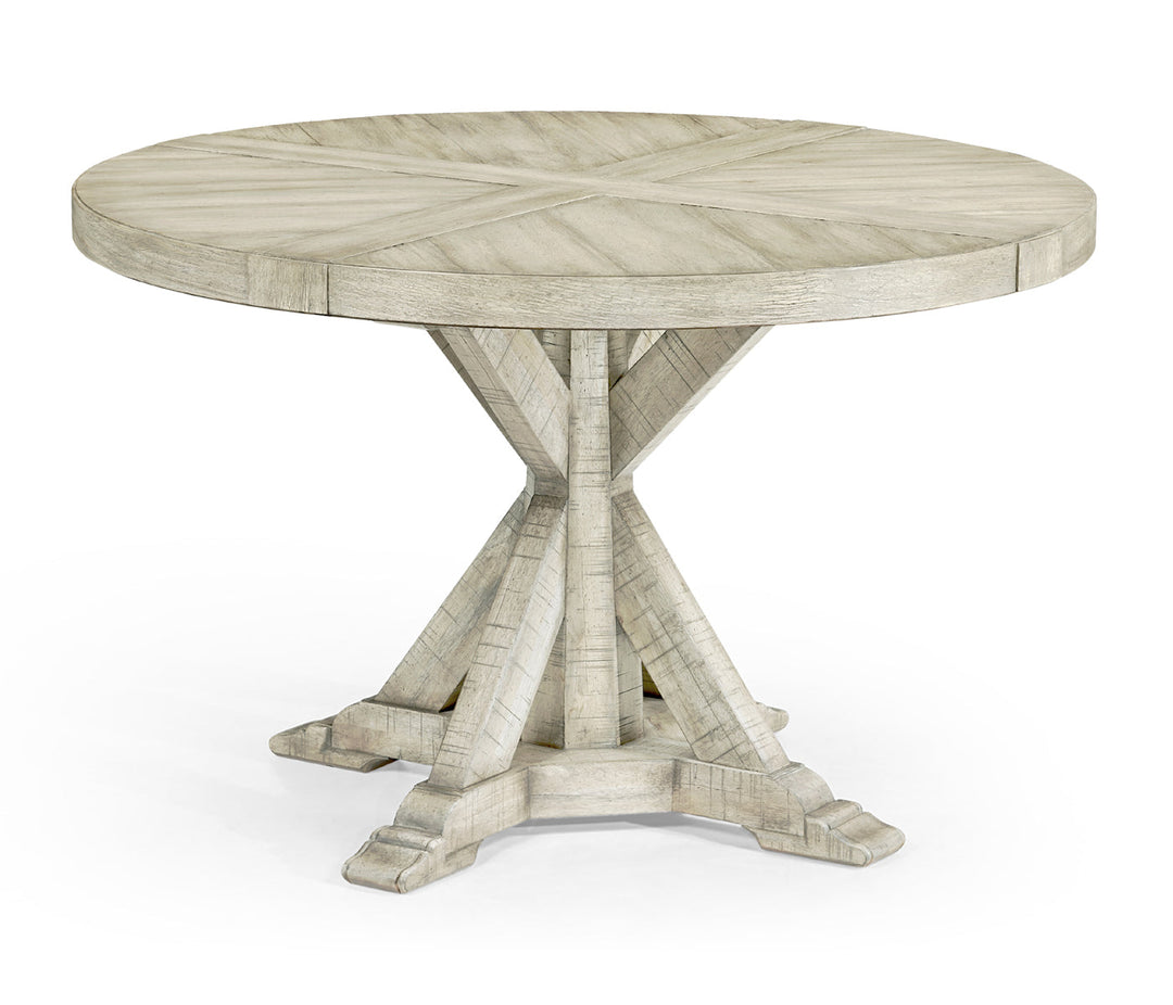 JC Edited - Casually Country Collection - 48" Whitewash Driftwood Circular Dining Table