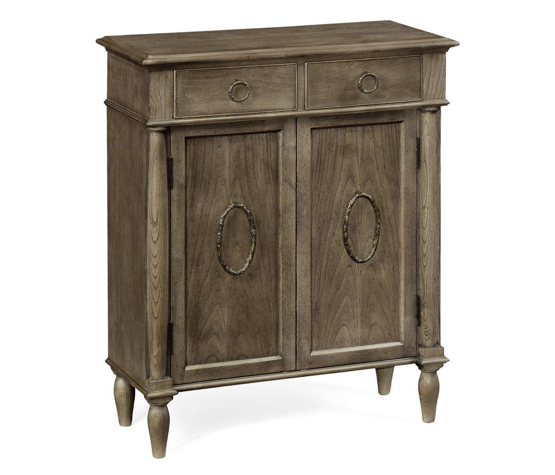 JC Edited - Assorted Collection - Dark Grey Chestnut Narrow Cabinet with Cupboard