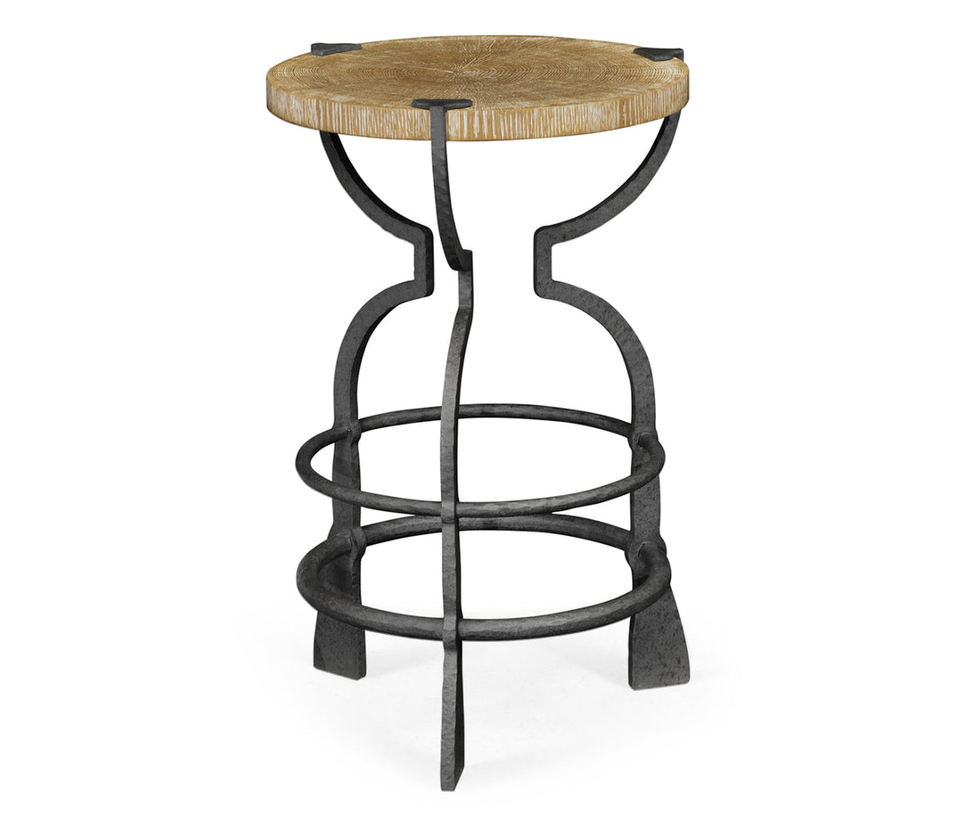 JC Edited - Assorted Collection - Round Limed Chestnut & Iron Wine Table