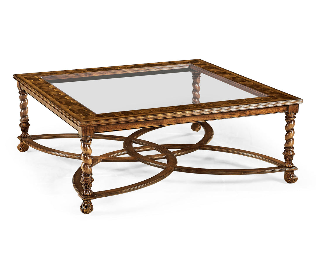 Square oyster coffee table glass top (52")