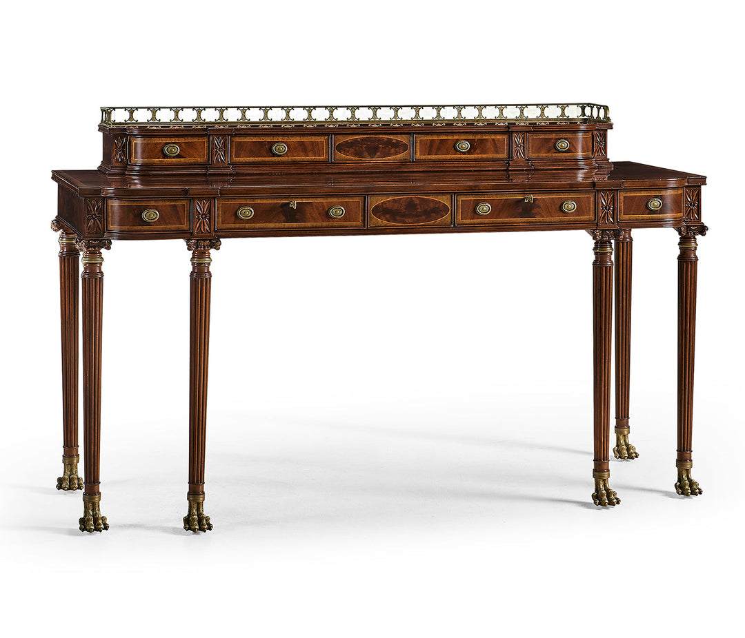 Buffet or Serving Table with Brass Gallery (Mahogany)