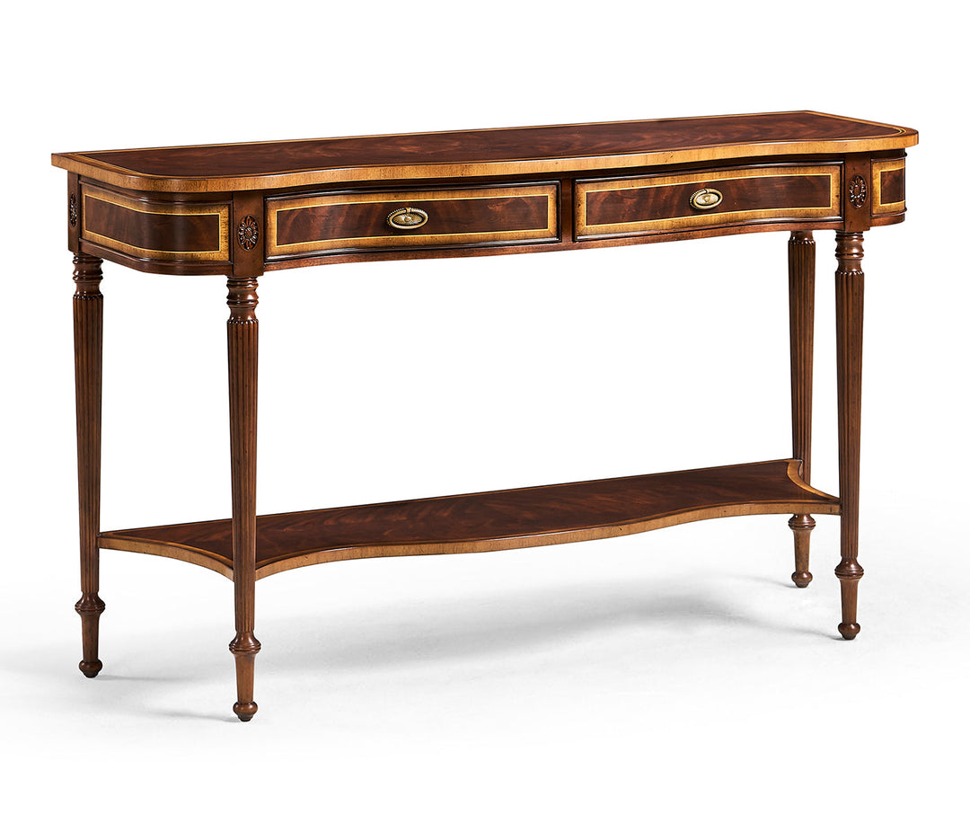 Serpentine Mahogany Console Table