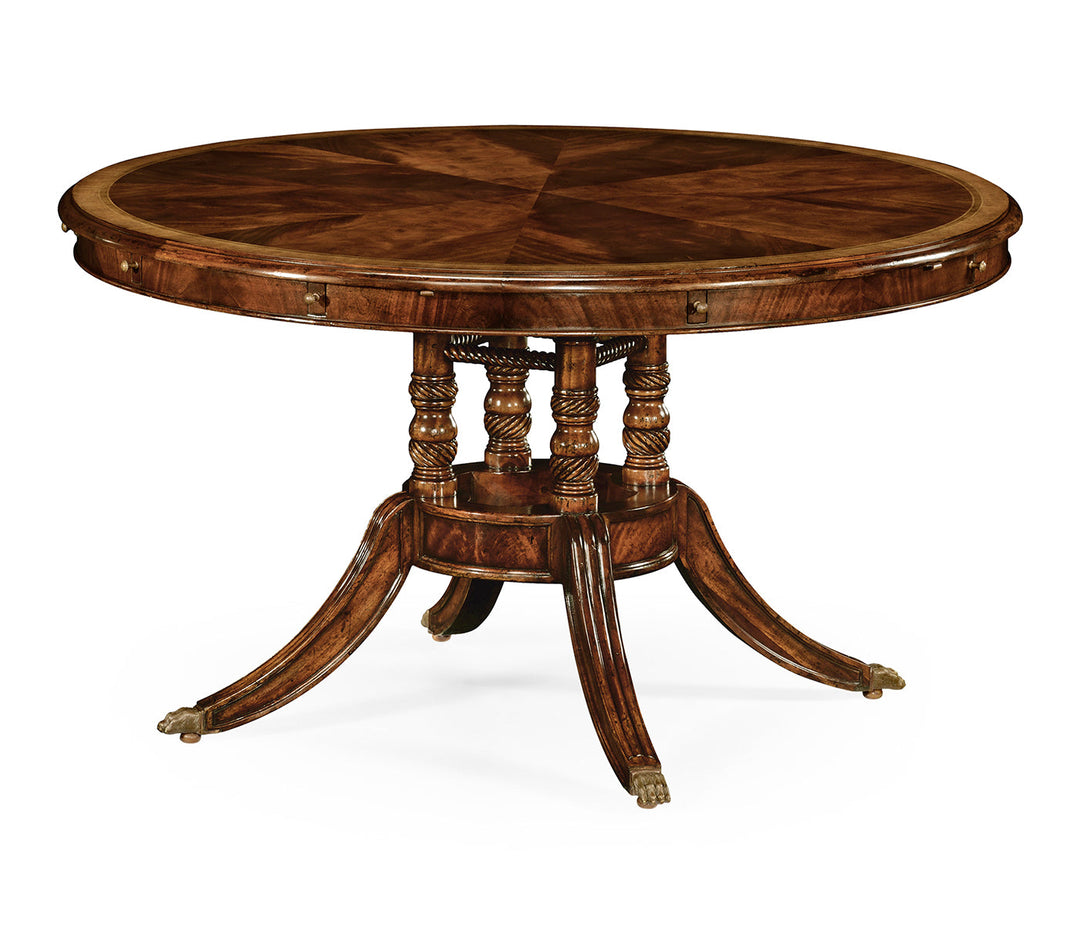 53" Mahogany Round to Oval Dining Table