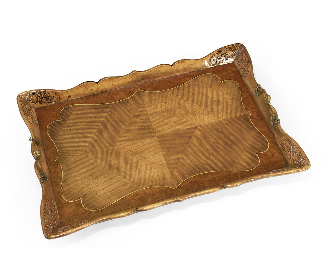 Satinwood Carved Rectangular Tray