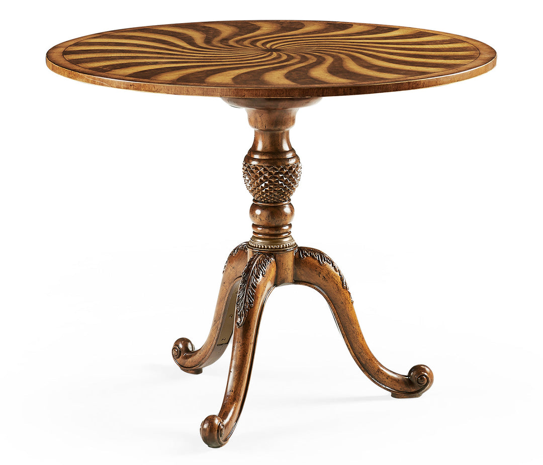 Spiral inlaid centre table