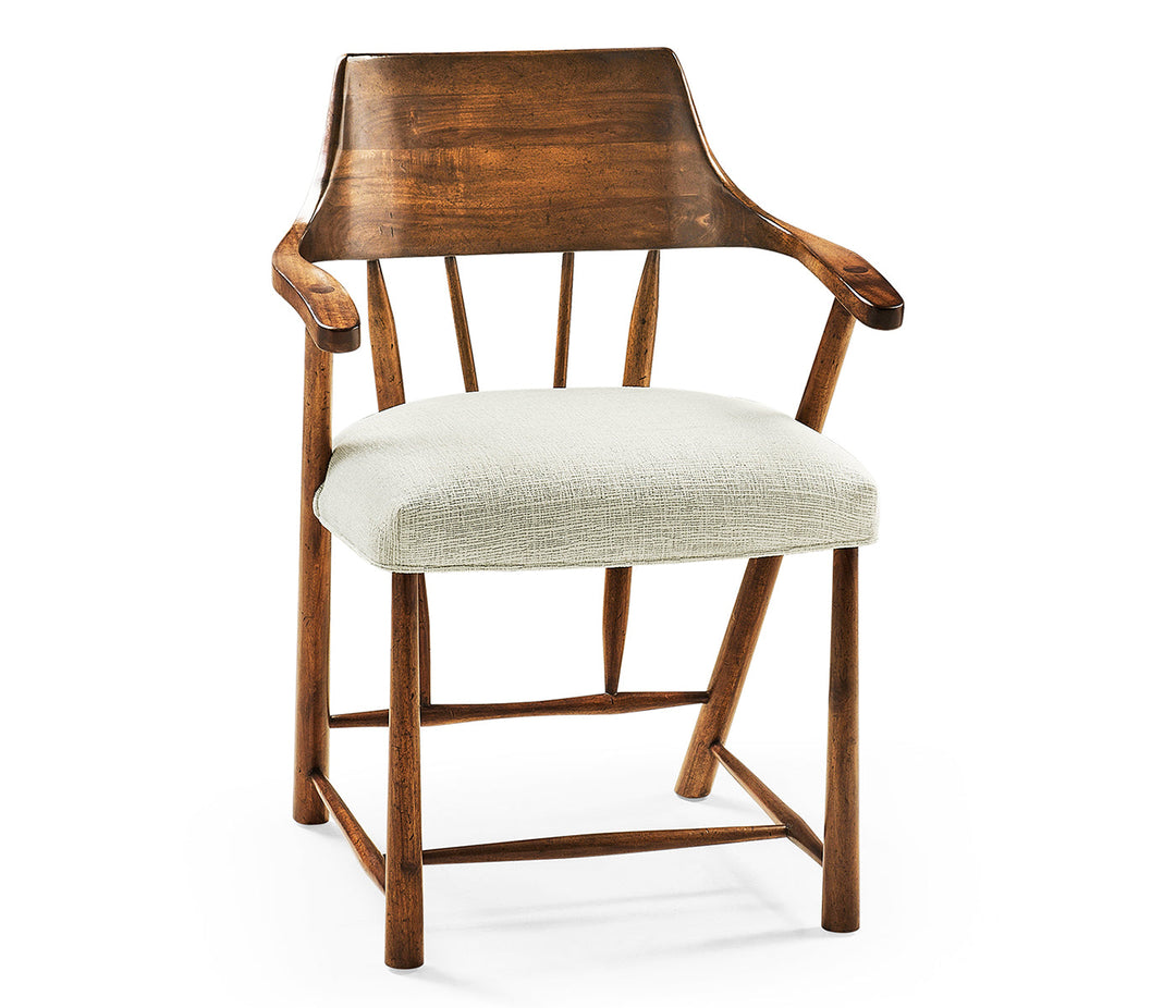 Casual Walnut Captains Chair