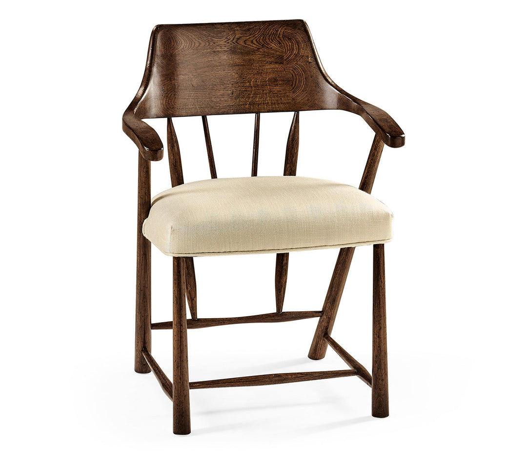 Traditional Dark Oak Captains Chair 492783-TDO-F001