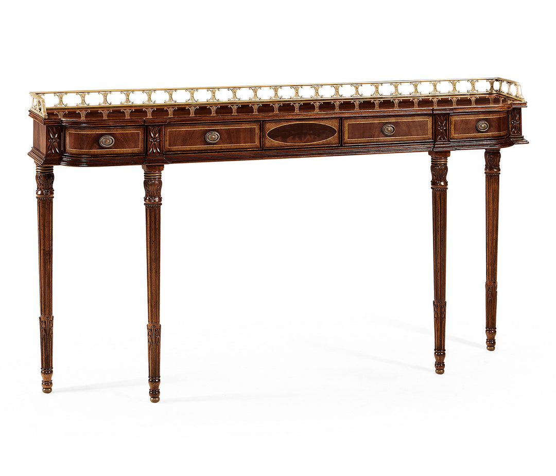 Narrow Gallery Mahogany Console Table