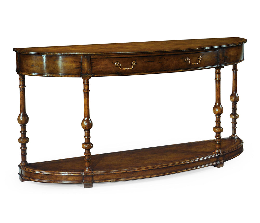 Demilune walnut console (Large)