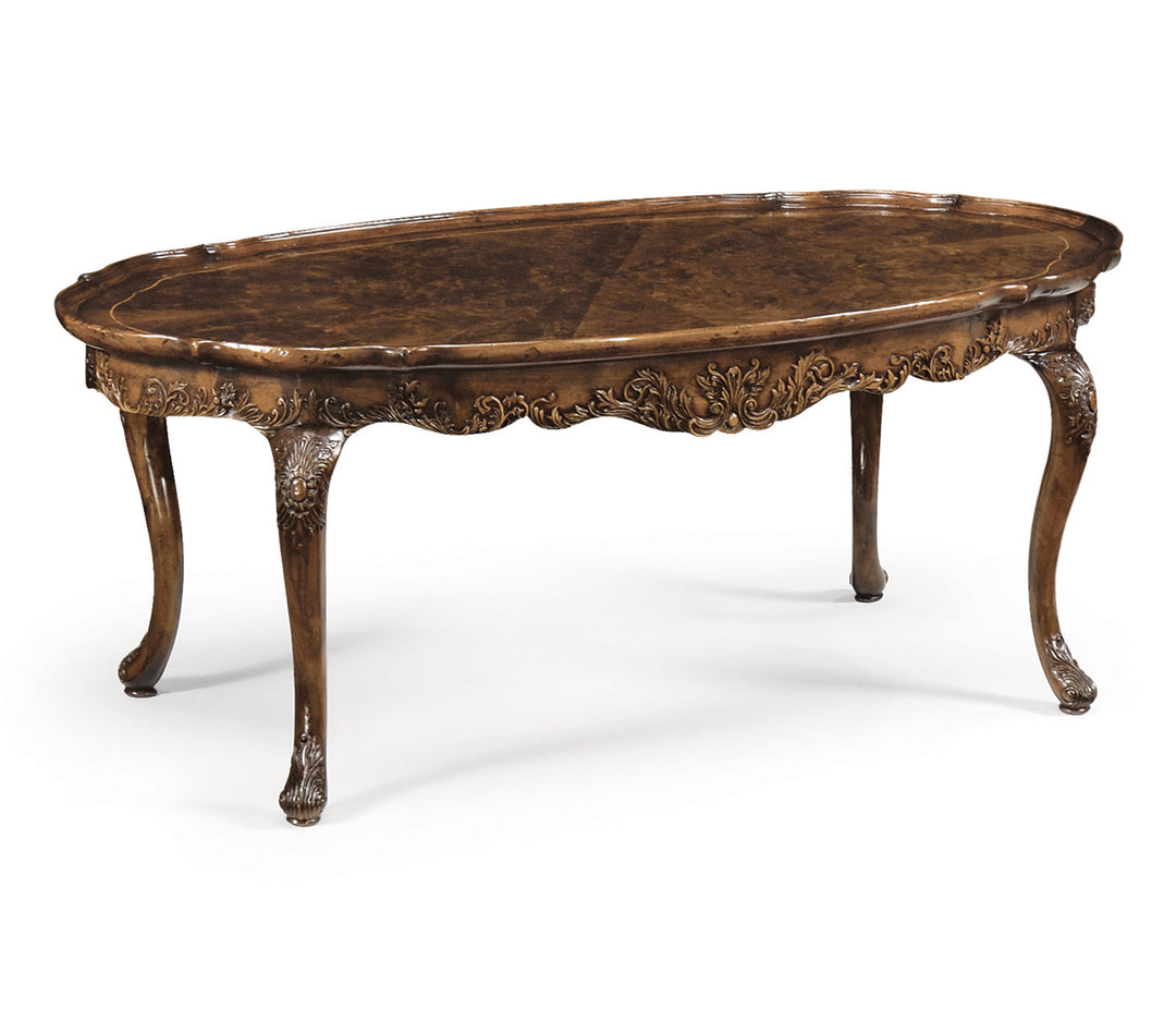 George III Style Oval Walnut Coffee Table