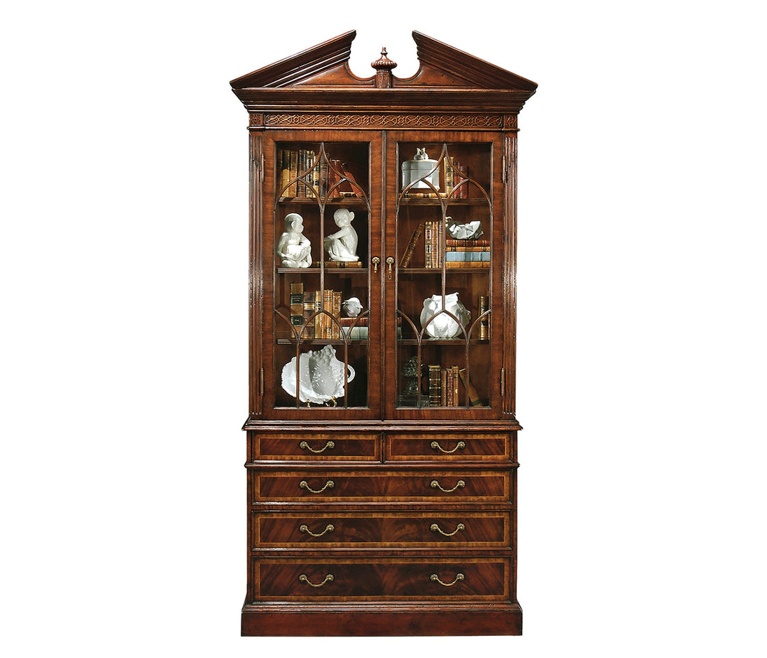 Buckingham Collection - Mahogany Glazed Display Cabinet with Drawers