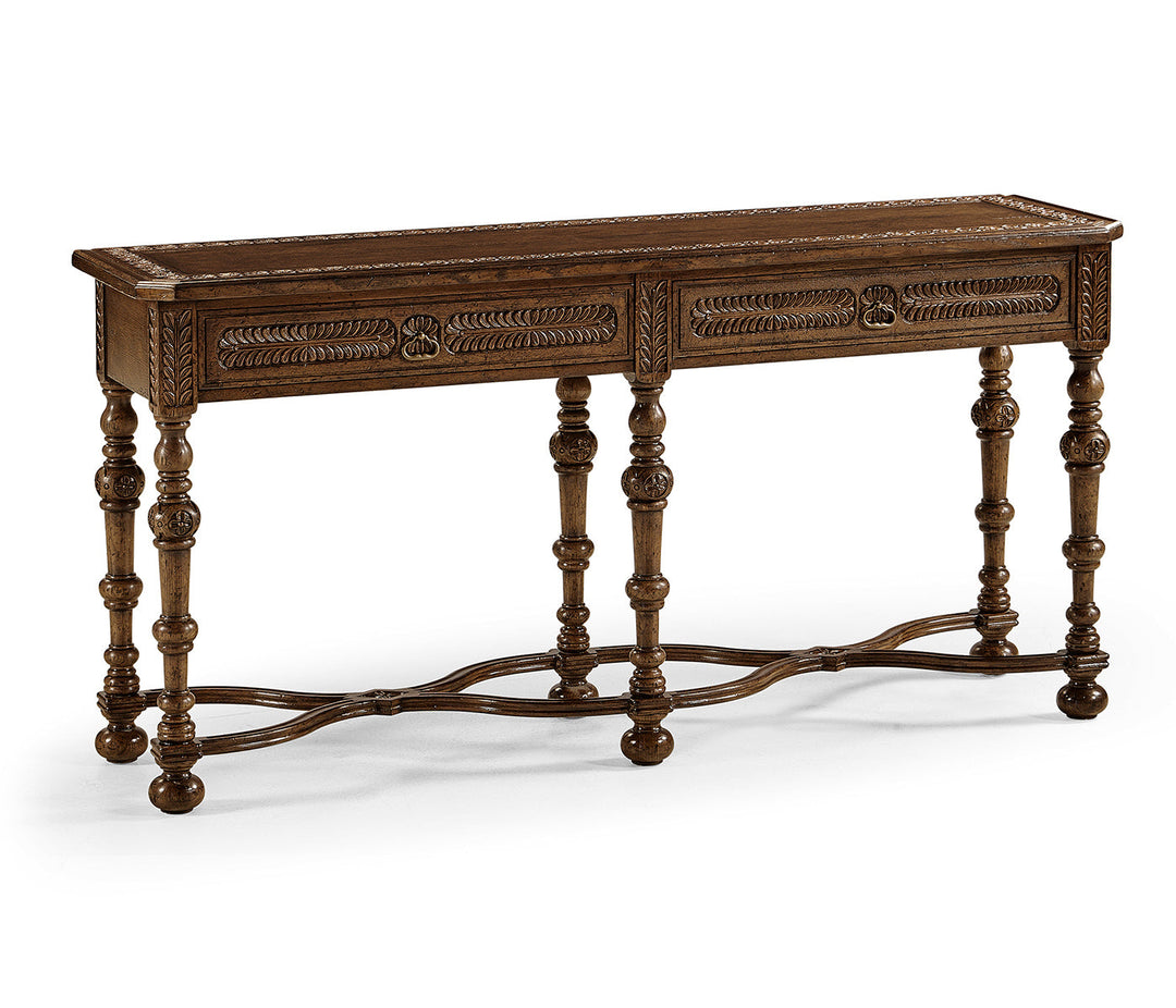 Sherwood Oak Collection - Chip Carved Dark Oak Console