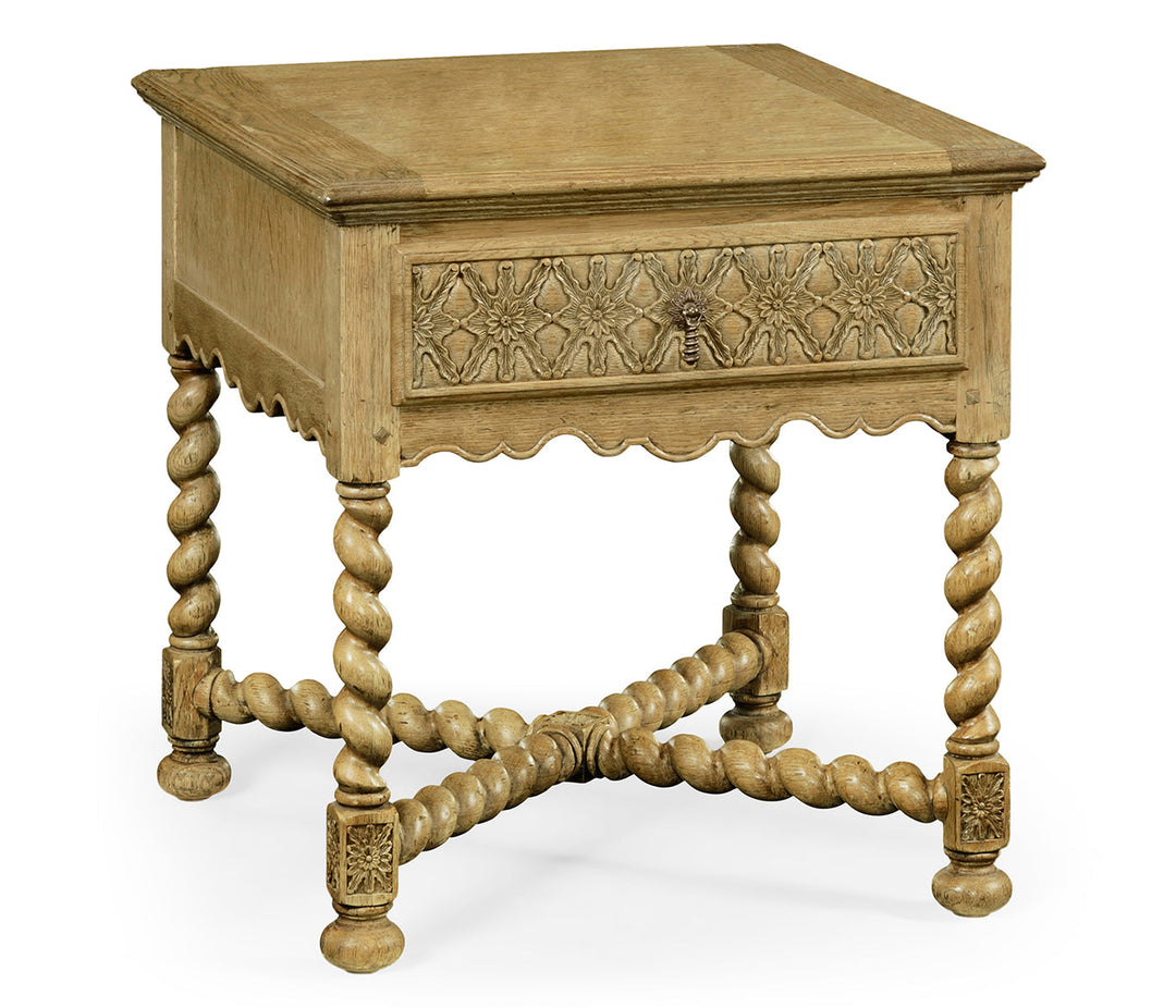 Sherwood Oak Collection - Natural Oak Square Side Table