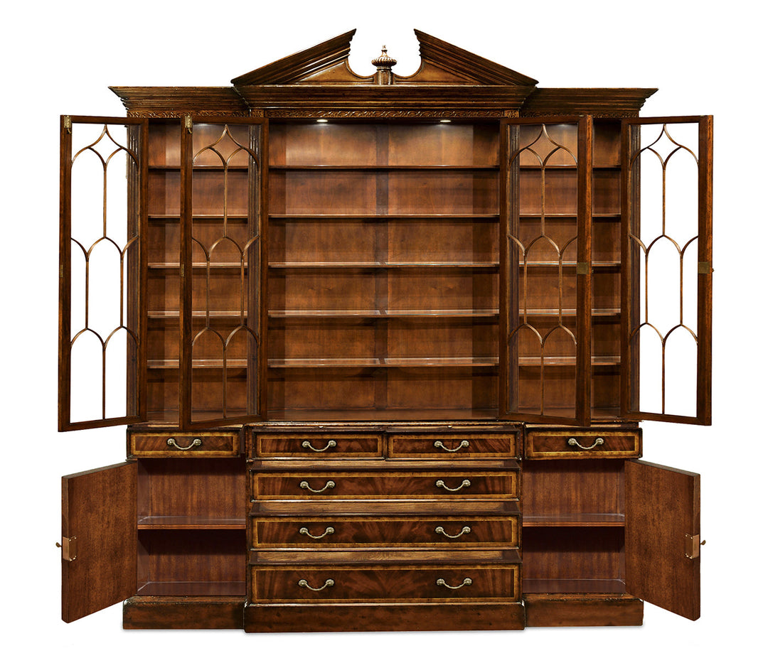 Buckingham Collection - Triple Mahogany Display Cabinet with Drawers