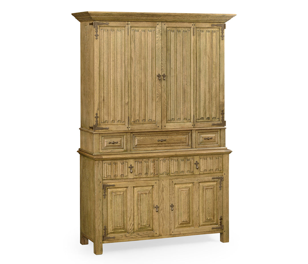 Sherwood Oak Collection - Linenfold Natural Oak TV Cabinet