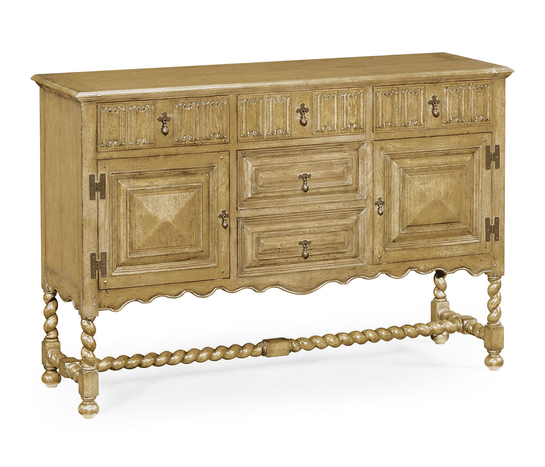 Sherwood Oak Collection - Linenfold Natural Oak Sideboard