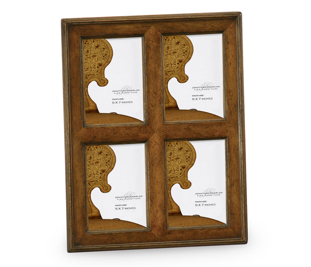 Country Farmhouse Collection - 5" x 7" Quadruple Country Walnut Picture Frame