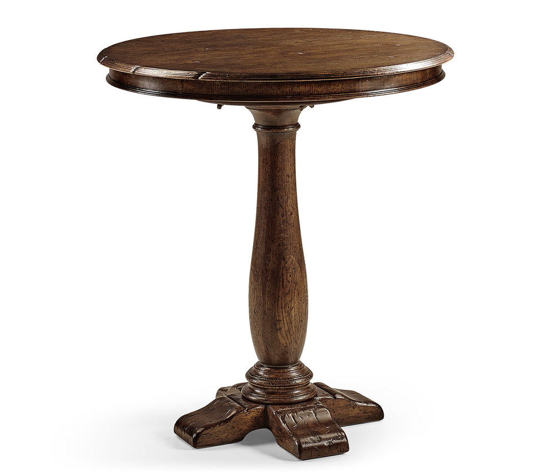 Sherwood Oak Collection - 36" Round Dark Oak Bar Table