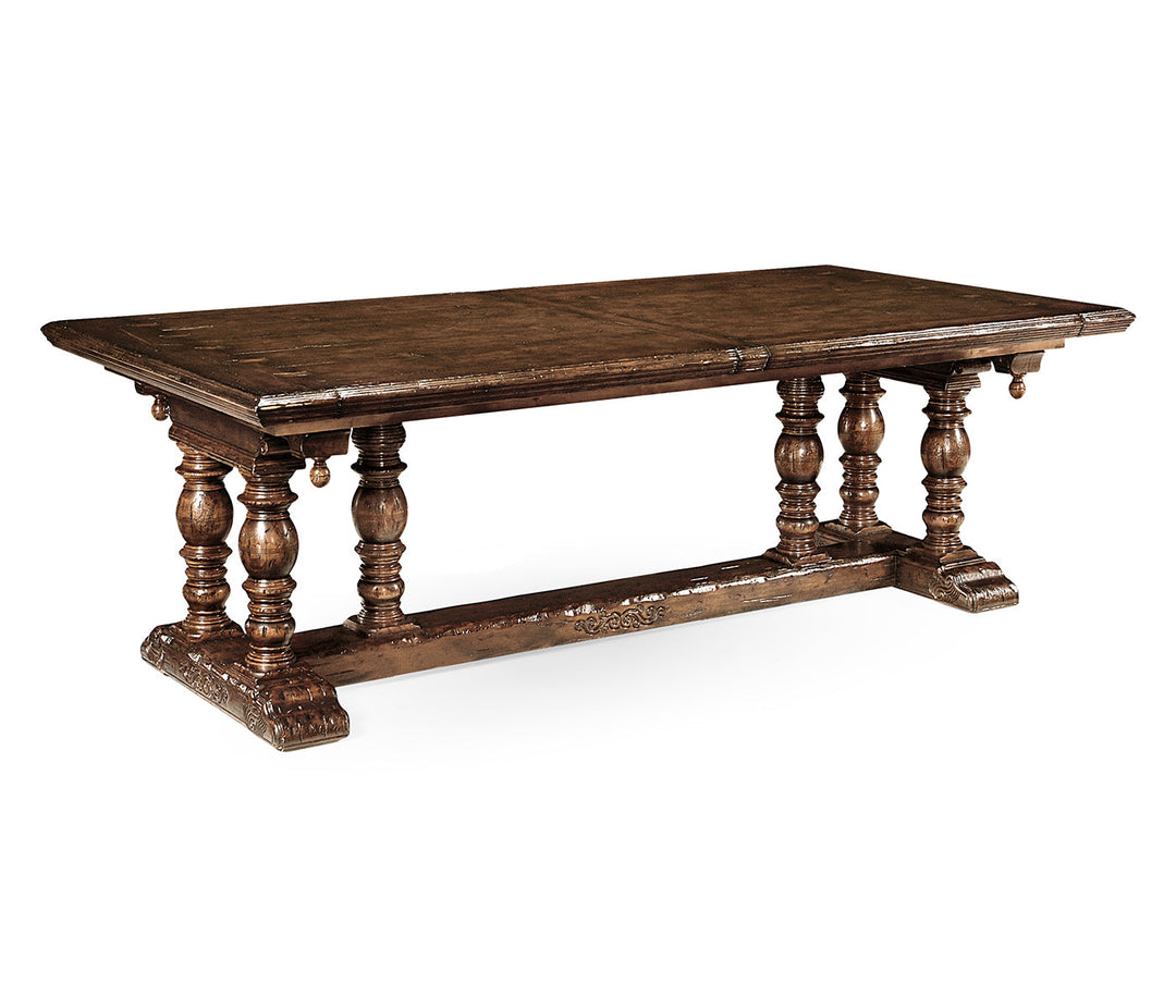 Sherwood Oak Collection - Elizabethan Style Dark Oak Extending Dining Table